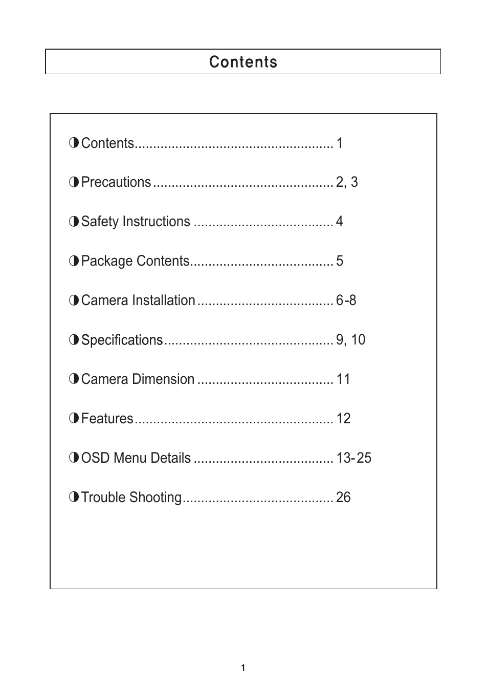 Speco Technologies PIR Sensor Camera CVC5200BPVFW User Manual | Page 2 / 32