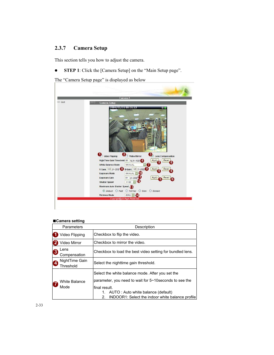 7 camera setup | Speco Technologies SIPT5 User Manual | Page 37 / 104