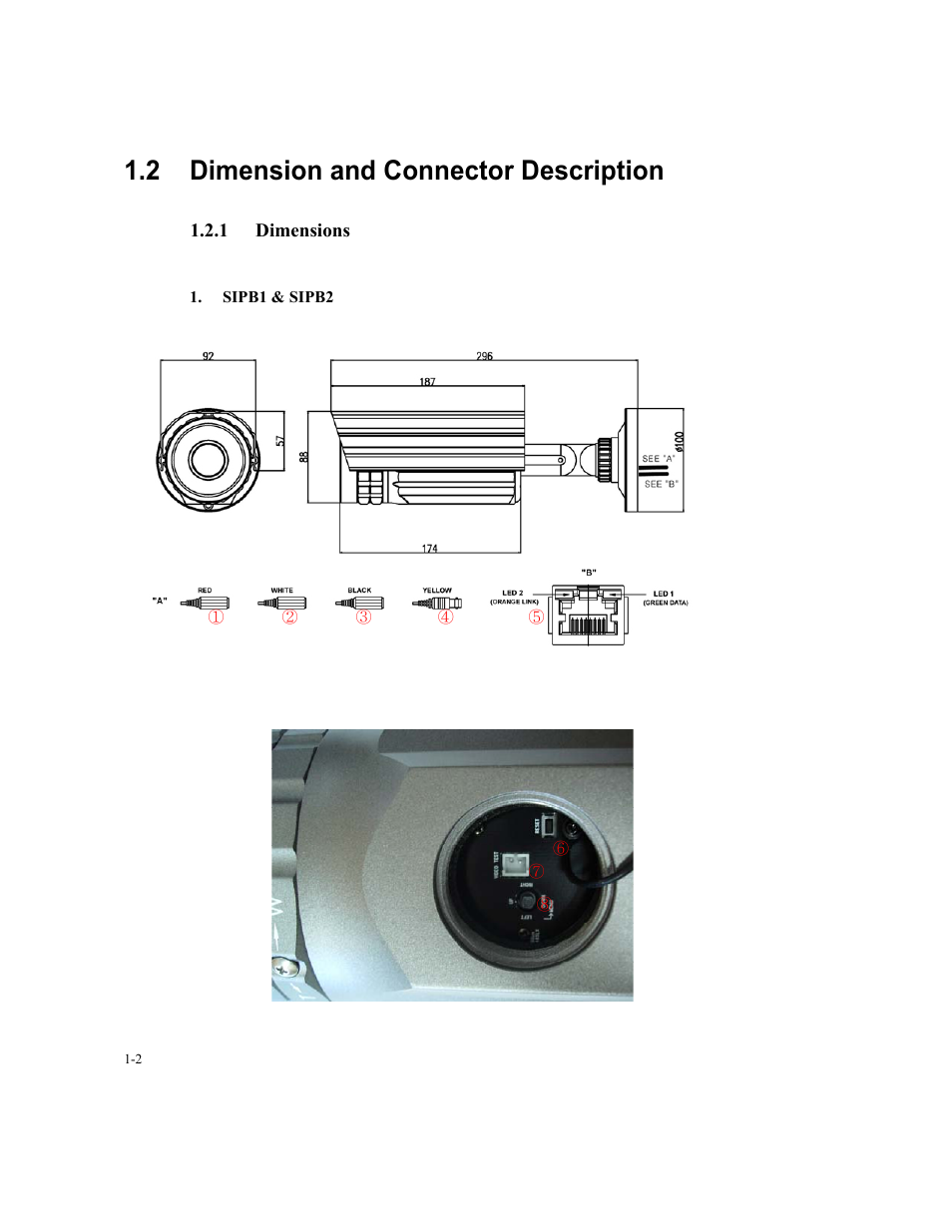 2 dimension and connector description | Speco Technologies SIPT5 User Manual | Page 6 / 104