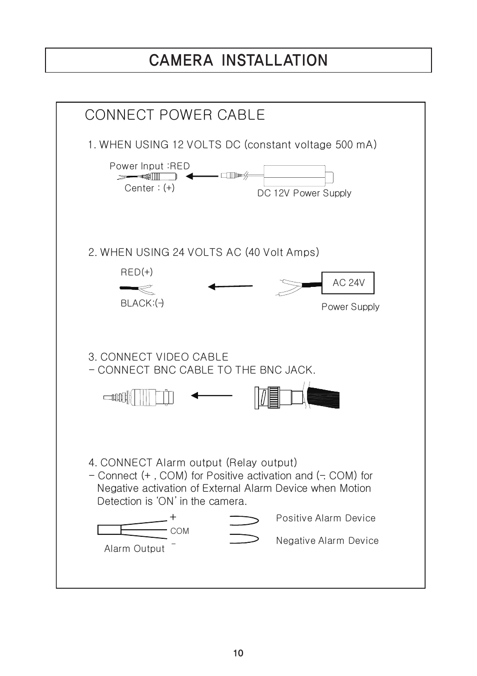 Camera installation, Jvuulj{gwv~lygjhislg | Speco Technologies 650 Line Intensifier3 Series Weatherproof Camera CVC6246IHR User Manual | Page 10 / 32