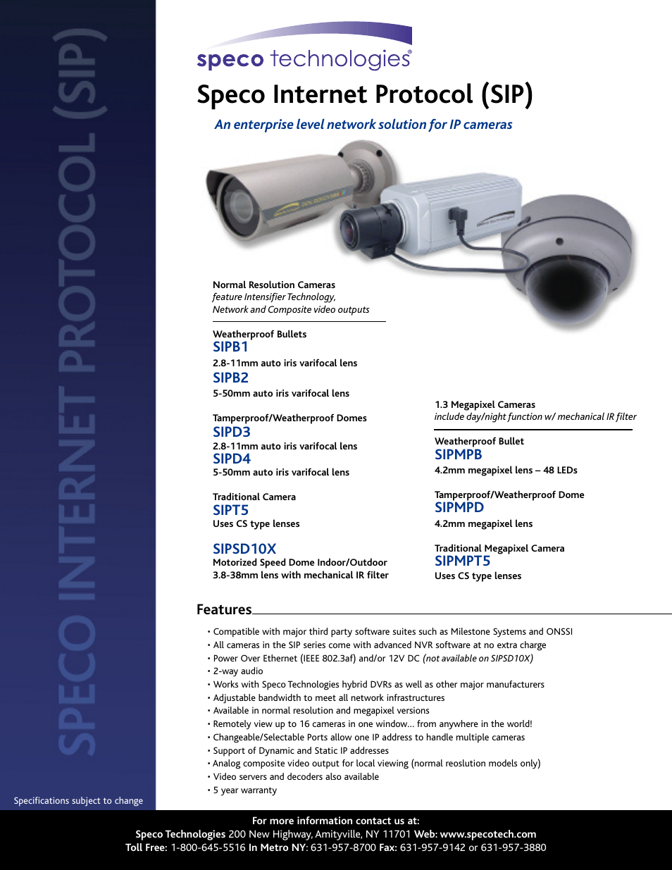 Speco Technologies SIPB2 User Manual | 2 pages