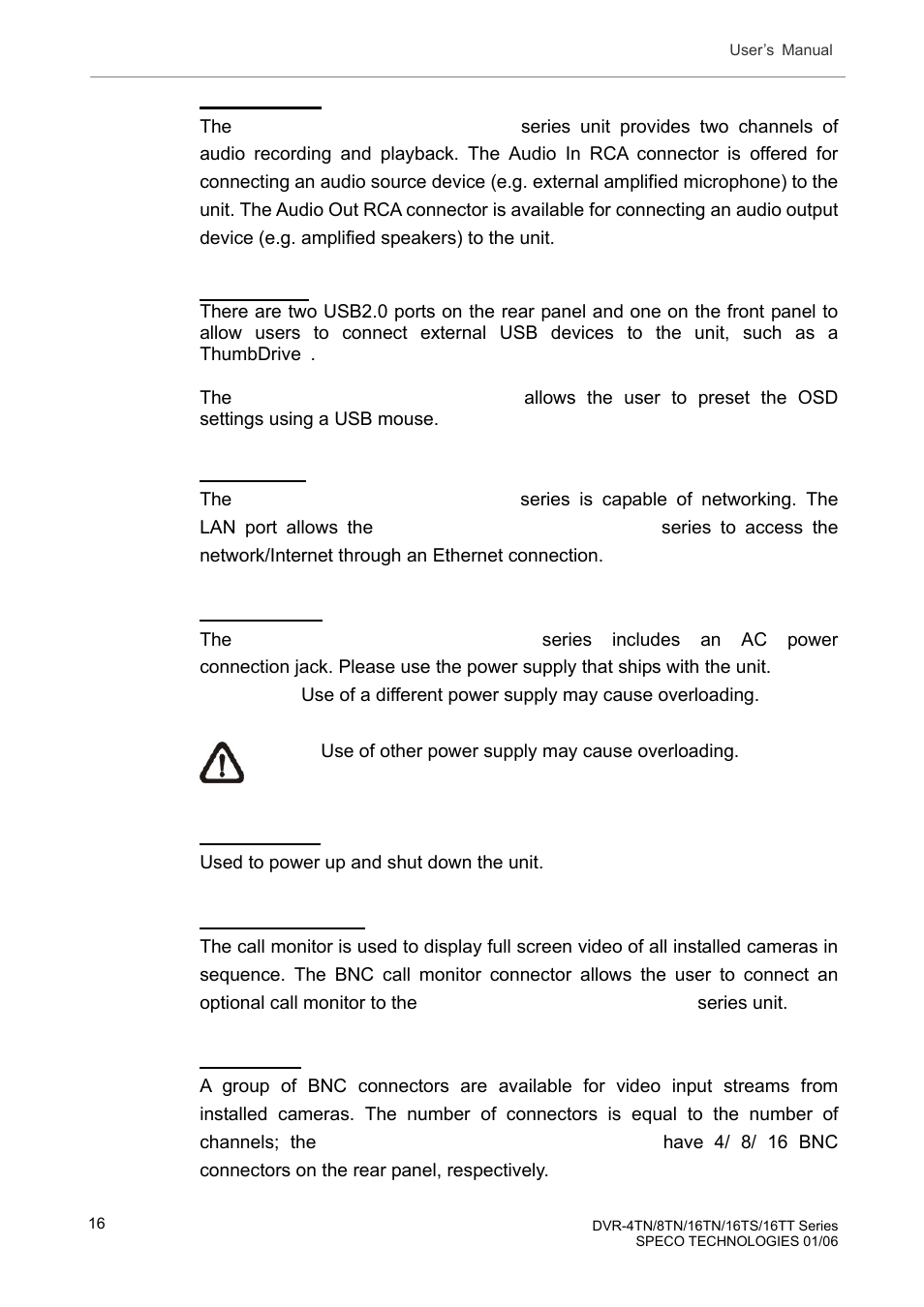Speco Technologies DVR-16TT User Manual | Page 17 / 139