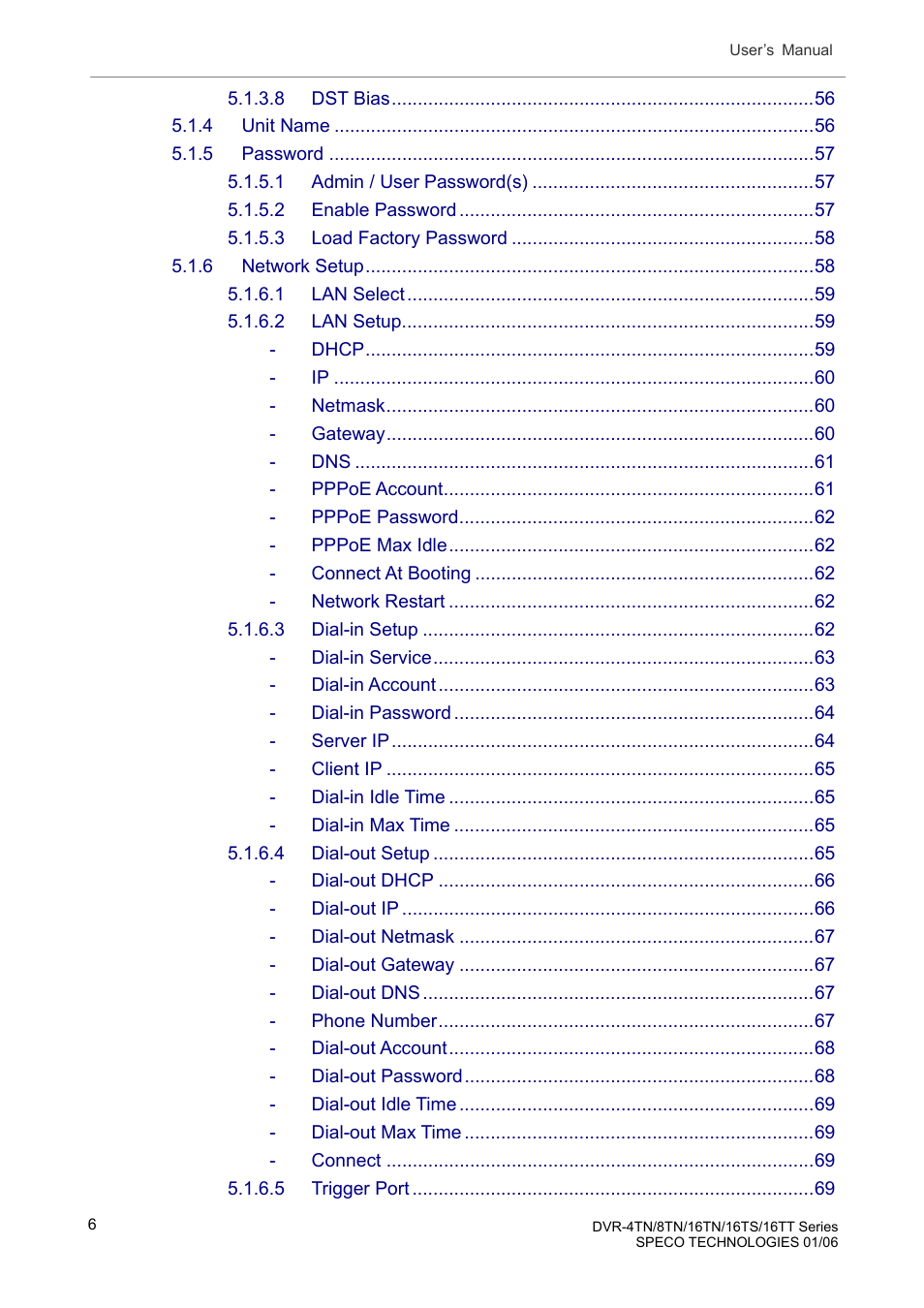 Speco Technologies DVR-16TT User Manual | Page 7 / 139