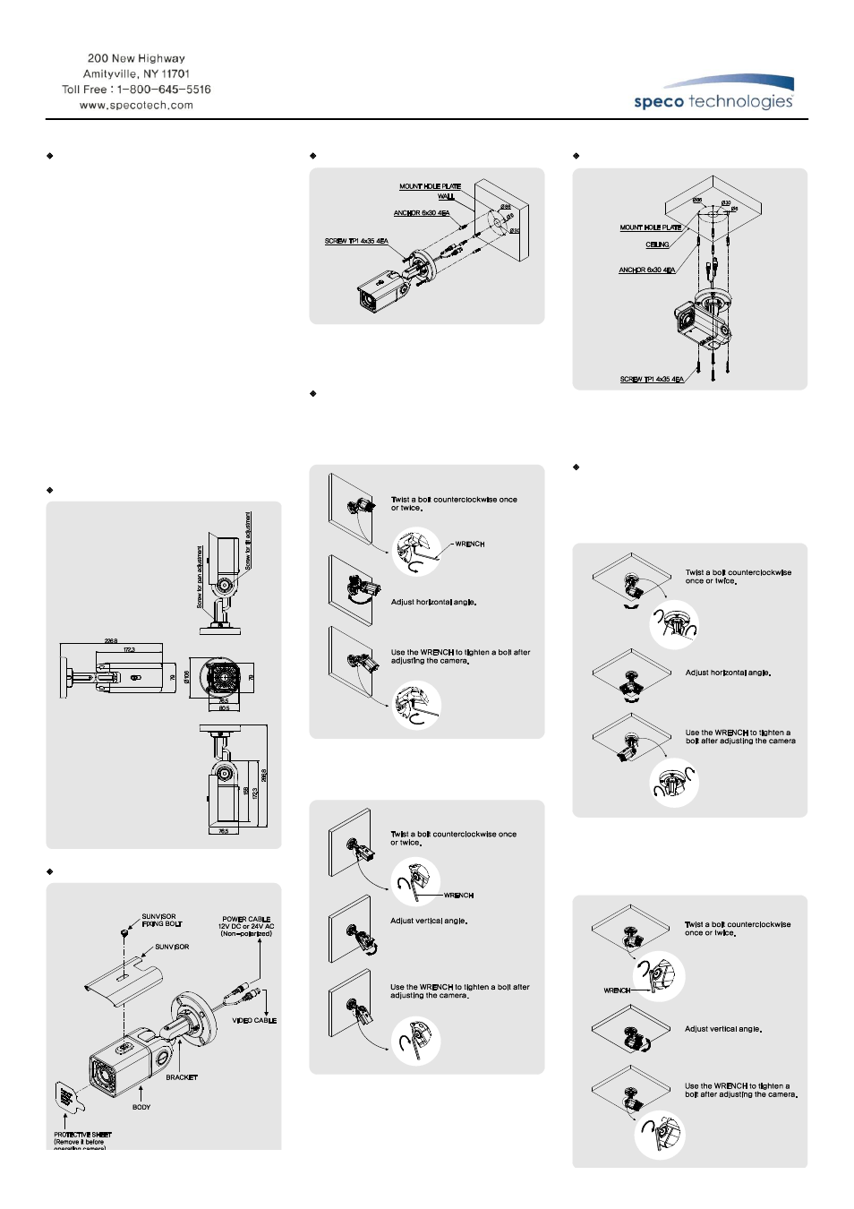 Speco Technologies Image Sensor 1/3" PIXIM DPS SENSOR - SEAWOLF WDRB1 User Manual | 2 pages