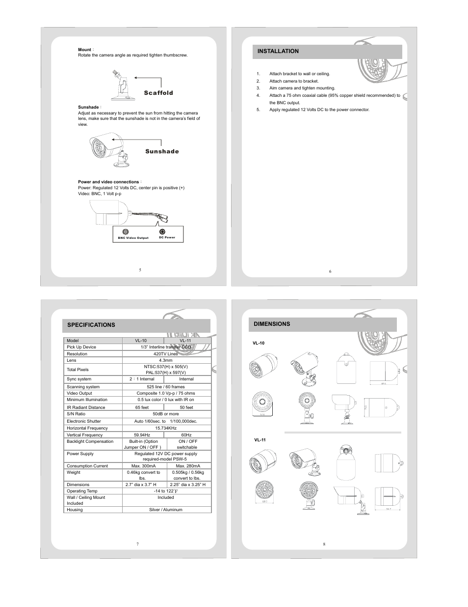 Speco Technologies VL-11 User Manual | Page 2 / 2