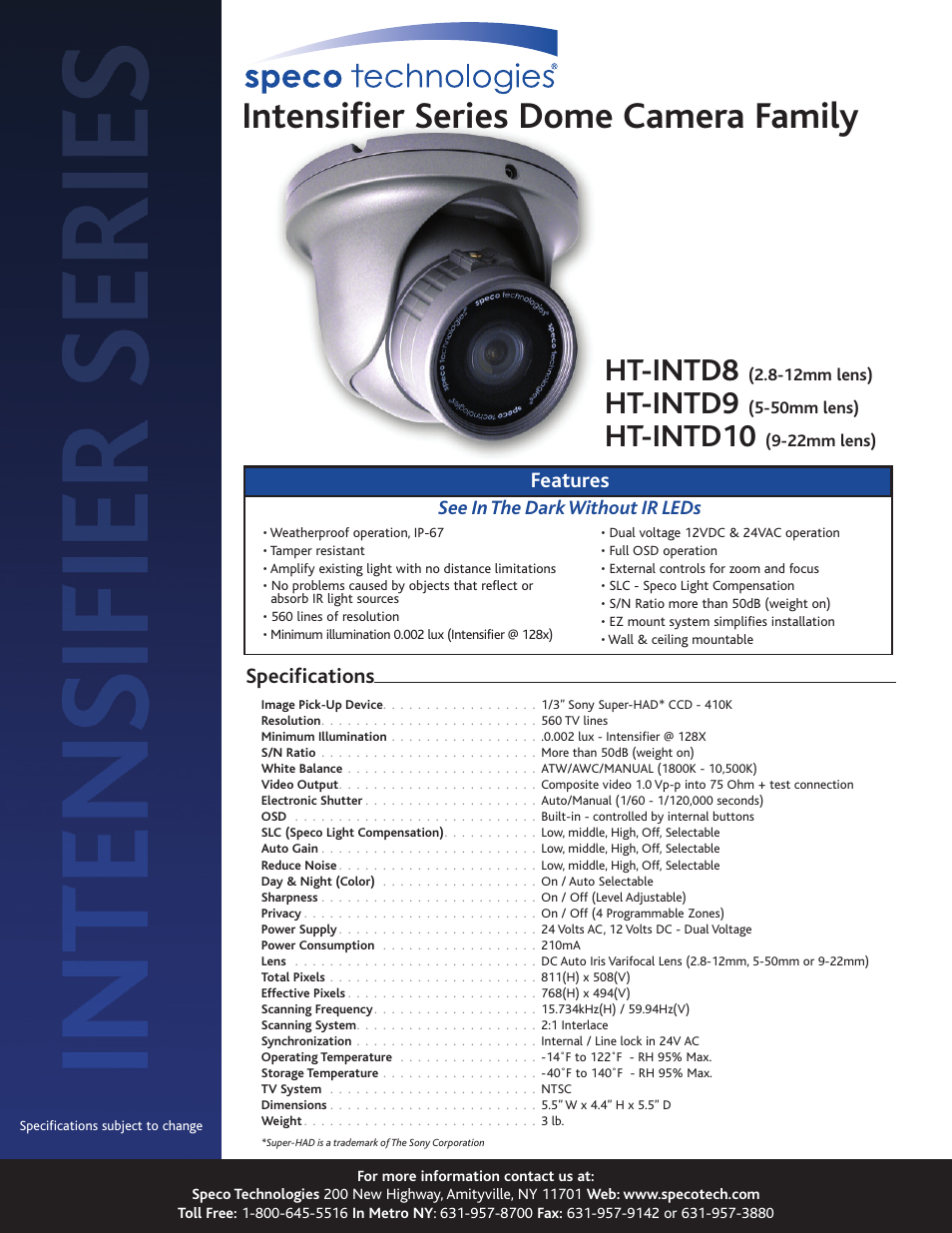 Speco Technologies HT-INTD10 User Manual | 1 page