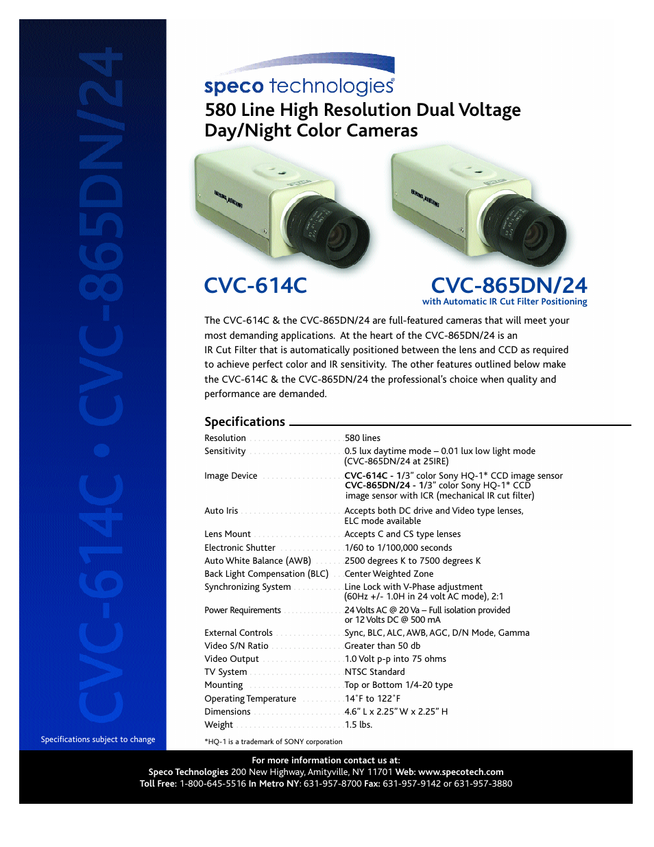 Speco Technologies CVC-614C User Manual | 1 page