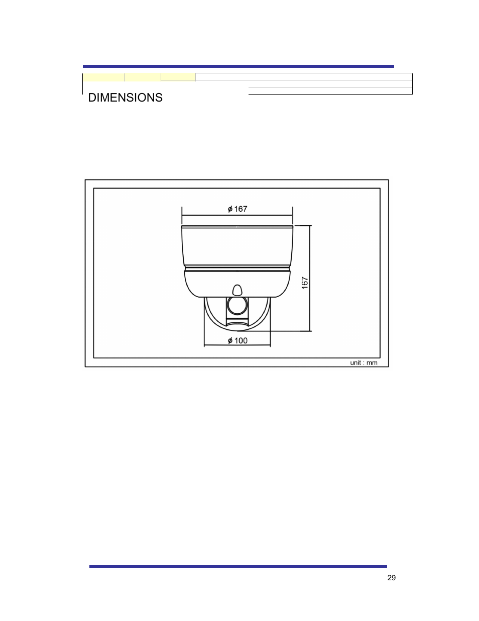 Dimensions | Speco Technologies 10X PAN-TILT HTSD10X User Manual | Page 29 / 29