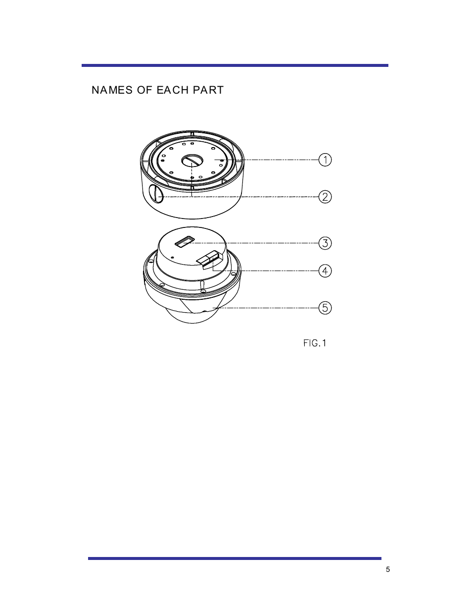 Names of each part | Speco Technologies 10X PAN-TILT HTSD10X User Manual | Page 5 / 29