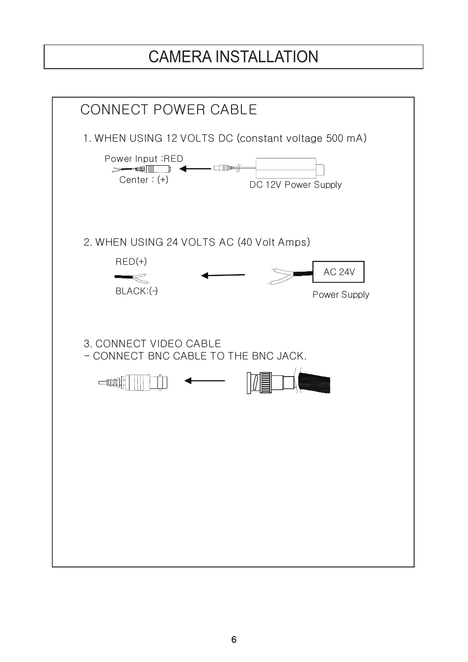 Camera installation, Jvuulj{gwv~lygjhislg | Speco Technologies DNR Bullet Day/Night Weather-proof Camera VL7038IRVF User Manual | Page 7 / 33