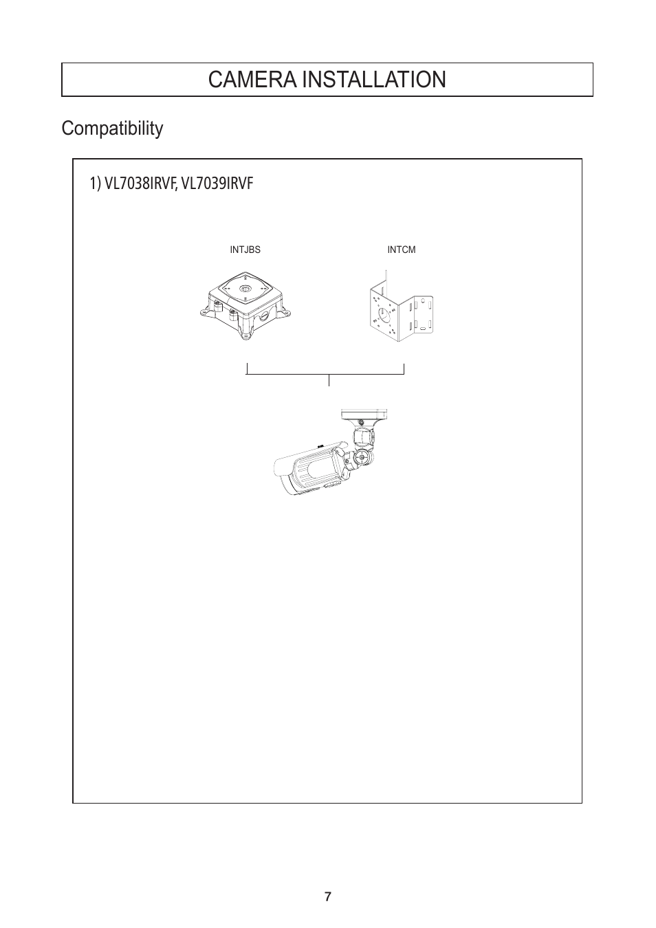 Camera installation, Compatibility | Speco Technologies DNR Bullet Day/Night Weather-proof Camera VL7038IRVF User Manual | Page 8 / 33