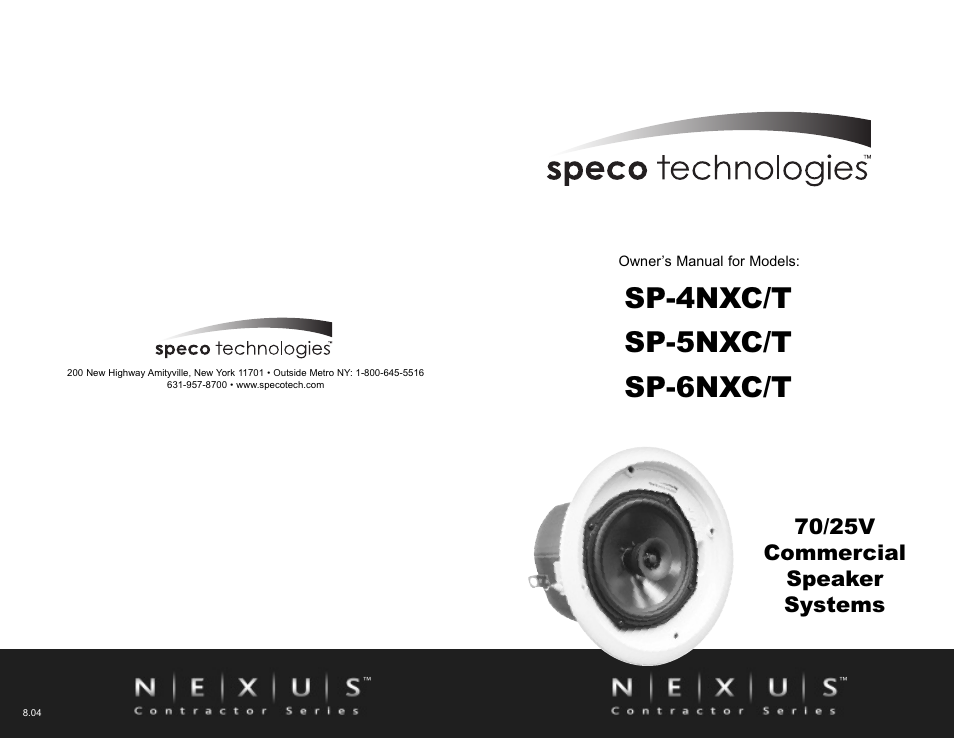 Speco Technologies SP-6NXC/T User Manual | 4 pages