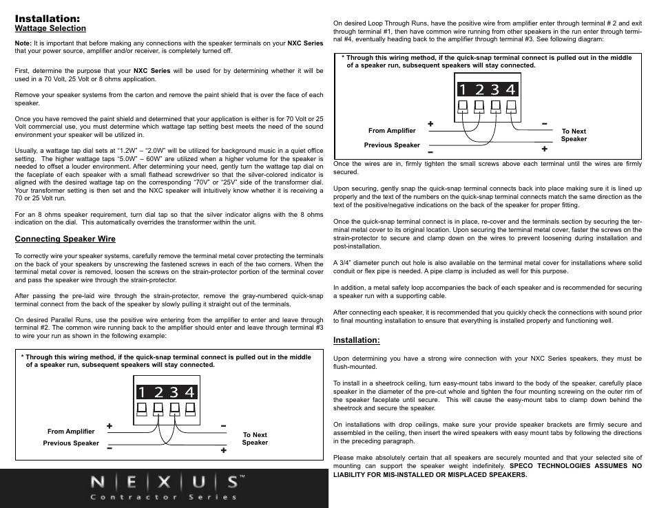 Installation | Speco Technologies SP-6NXC/T User Manual | Page 3 / 4