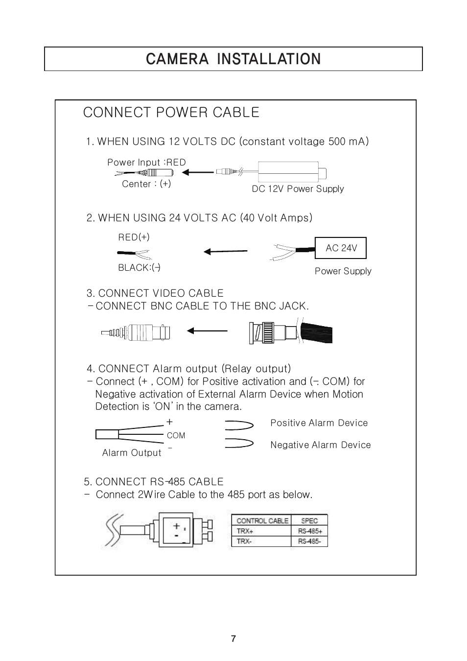 Camera installation, Jvuulj{gwv~lygjhislg | Speco Technologies 650Line Intensifier3 Series Focus Free HTD8FFI User Manual | Page 7 / 28