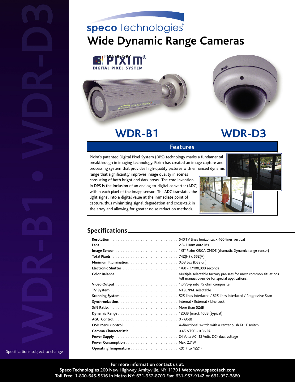 Speco Technologies WDR-B1 User Manual | 1 page