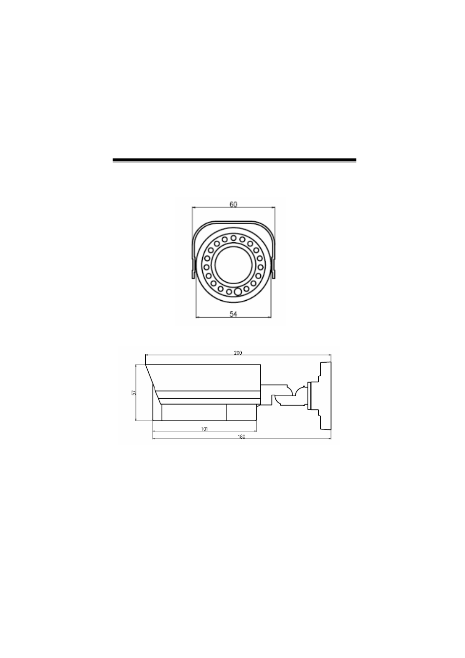 Dimensions | Speco Technologies 560 LINE COLOR BULLET CAMERA HT7715DNVW User Manual | Page 14 / 16