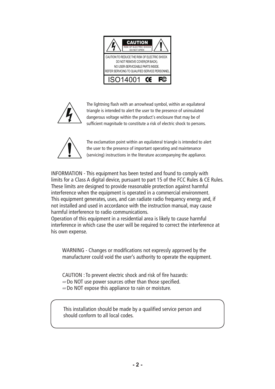 Speco Technologies CVC6146SCFF User Manual | Page 2 / 32