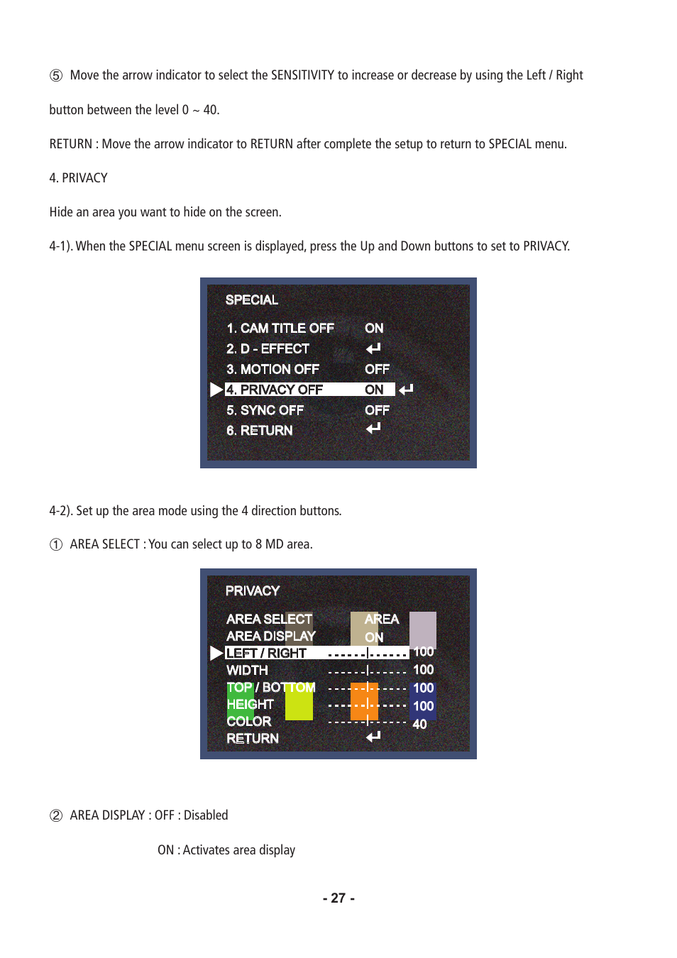 Speco Technologies CVC6146SCFF User Manual | Page 27 / 32