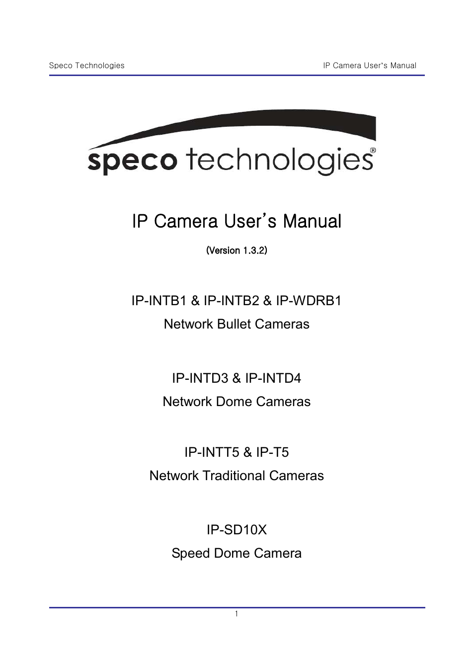 Speco Technologies & IP-WDRB1 User Manual | 126 pages