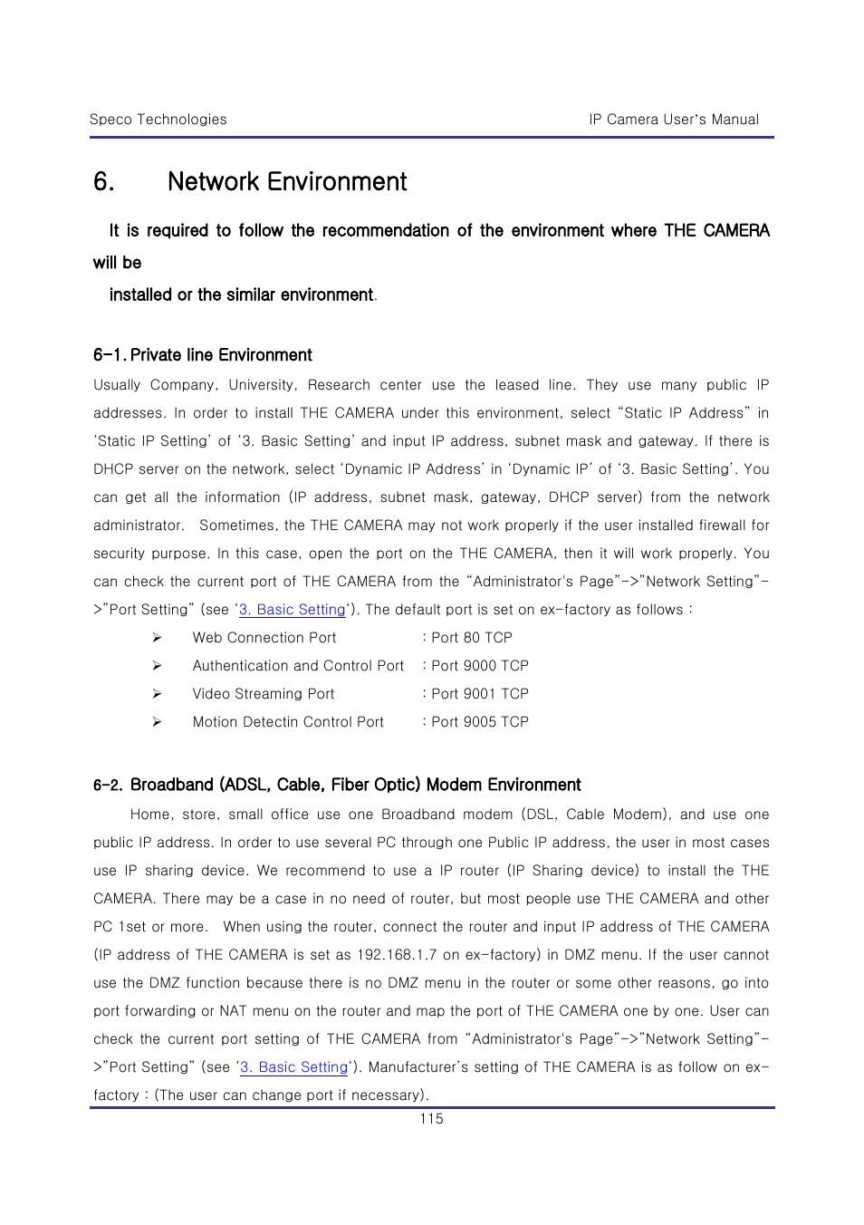 Network environment | Speco Technologies & IP-WDRB1 User Manual | Page 115 / 126