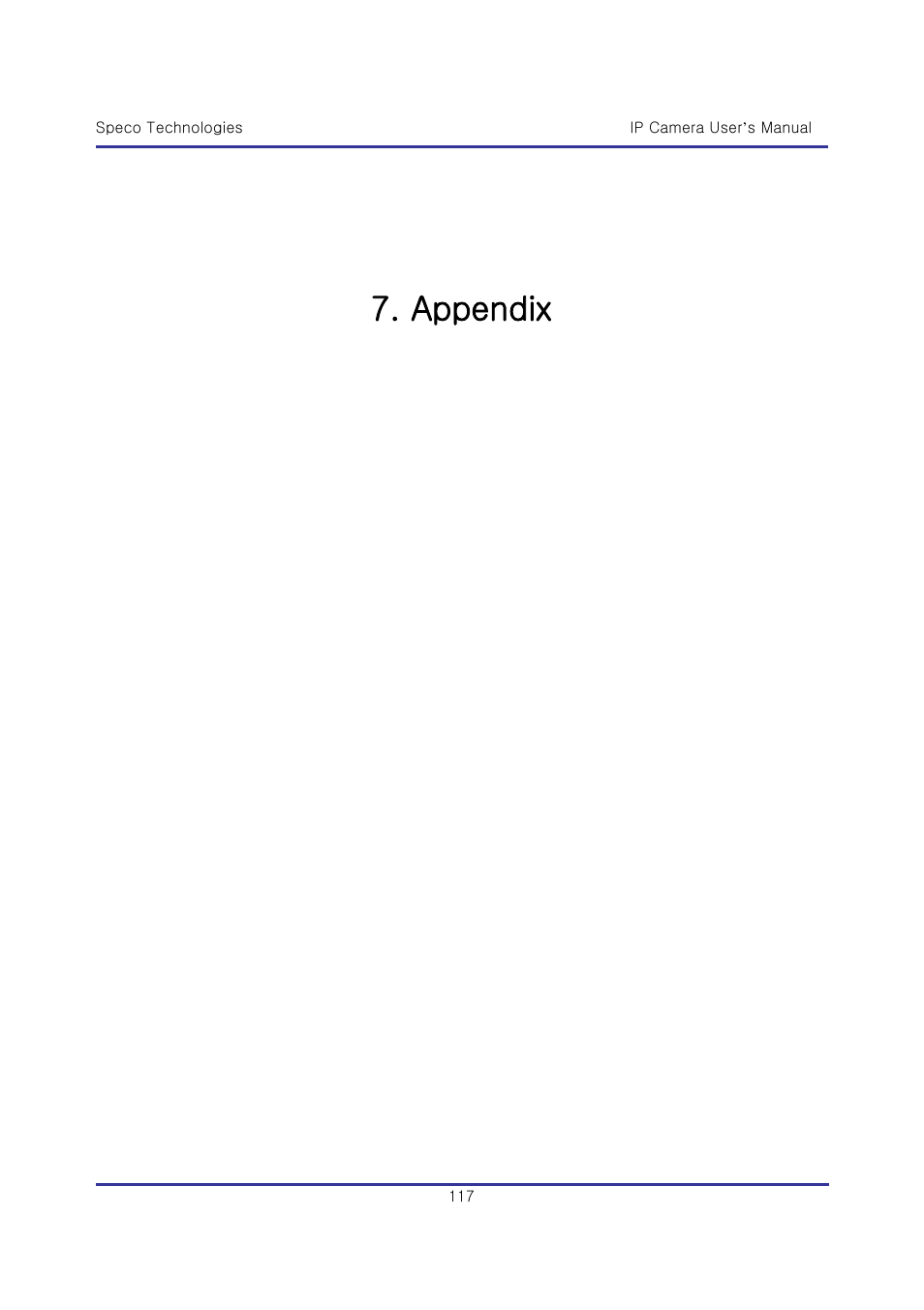 Appendix | Speco Technologies & IP-WDRB1 User Manual | Page 117 / 126