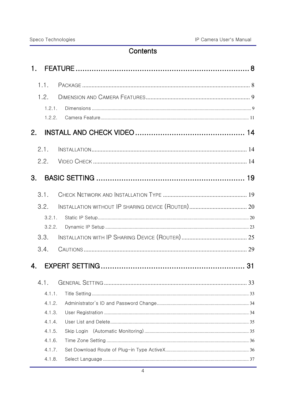 Speco Technologies & IP-WDRB1 User Manual | Page 4 / 126