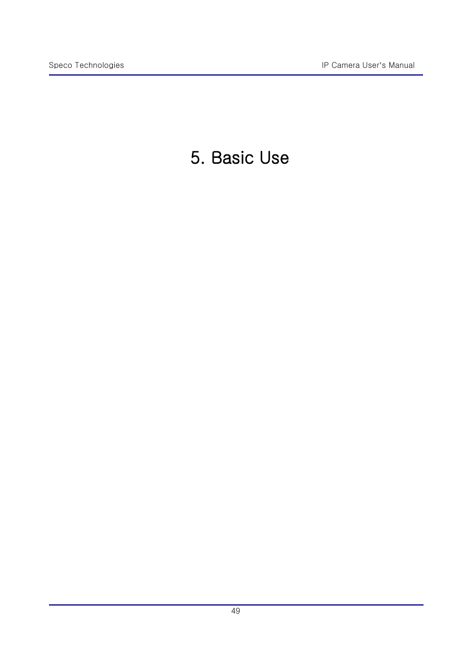 Basic use | Speco Technologies & IP-WDRB1 User Manual | Page 49 / 126