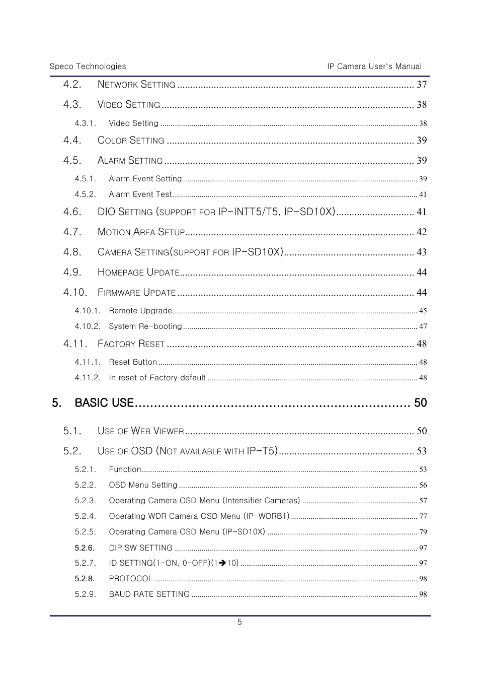 Speco Technologies & IP-WDRB1 User Manual | Page 5 / 126
