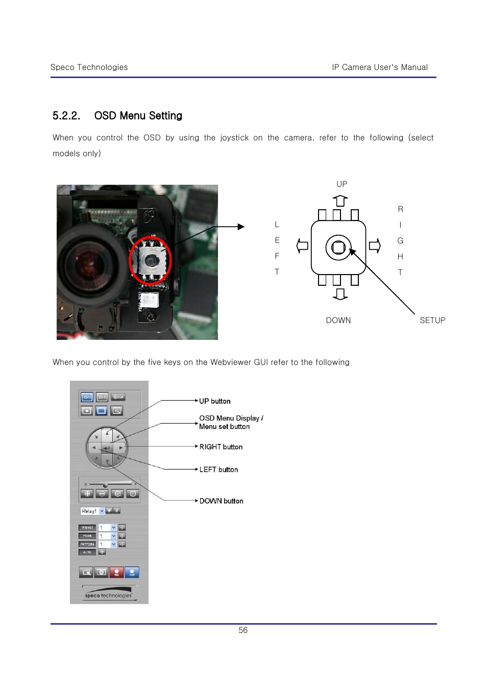 Osd menu setting | Speco Technologies & IP-WDRB1 User Manual | Page 56 / 126