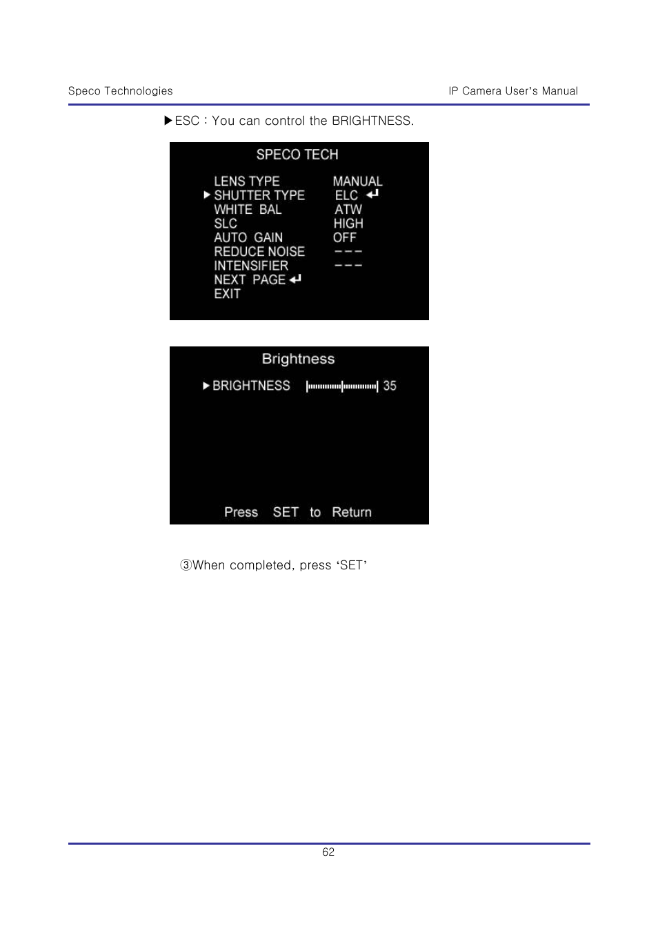 Speco Technologies & IP-WDRB1 User Manual | Page 62 / 126