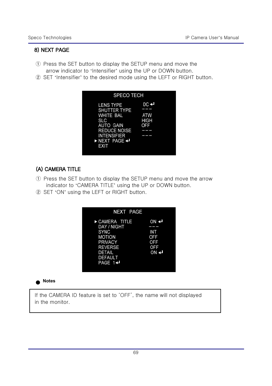 Speco Technologies & IP-WDRB1 User Manual | Page 69 / 126