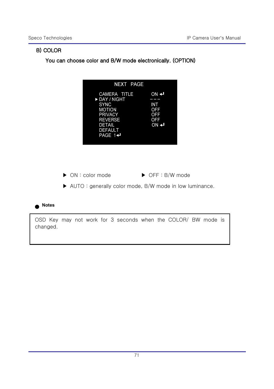 Speco Technologies & IP-WDRB1 User Manual | Page 71 / 126