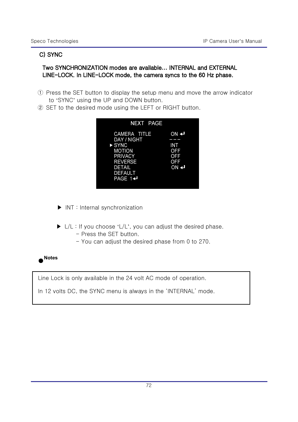 Speco Technologies & IP-WDRB1 User Manual | Page 72 / 126