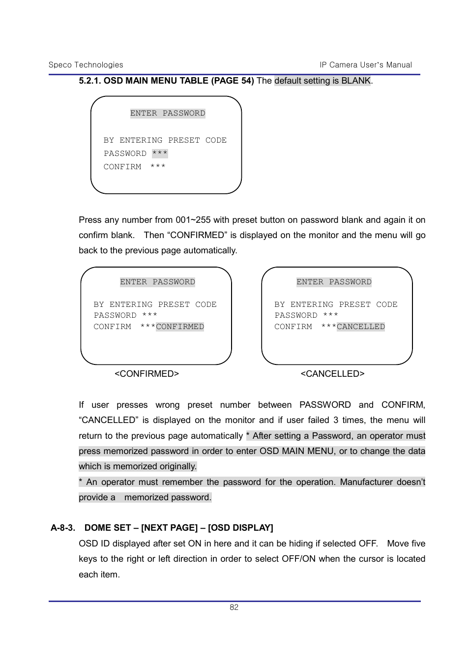 Speco Technologies & IP-WDRB1 User Manual | Page 82 / 126