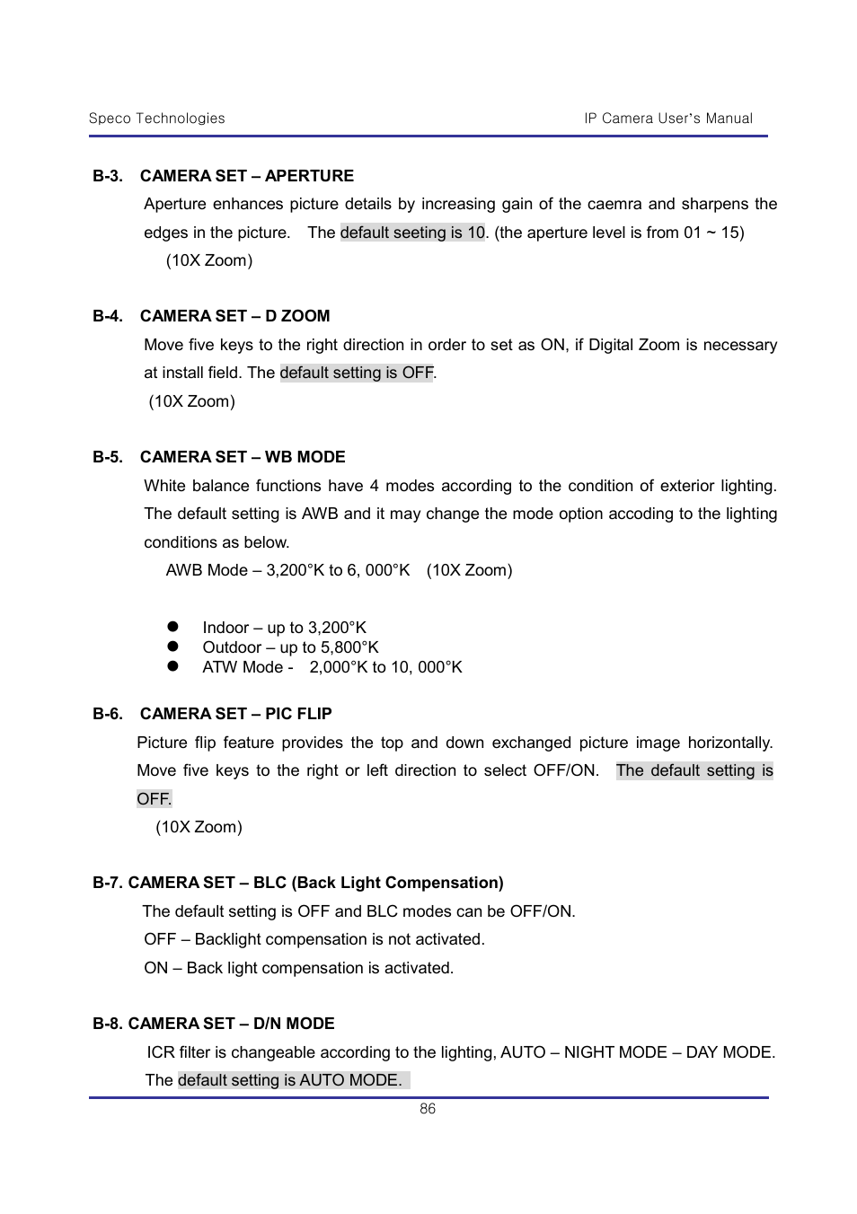 Speco Technologies & IP-WDRB1 User Manual | Page 86 / 126