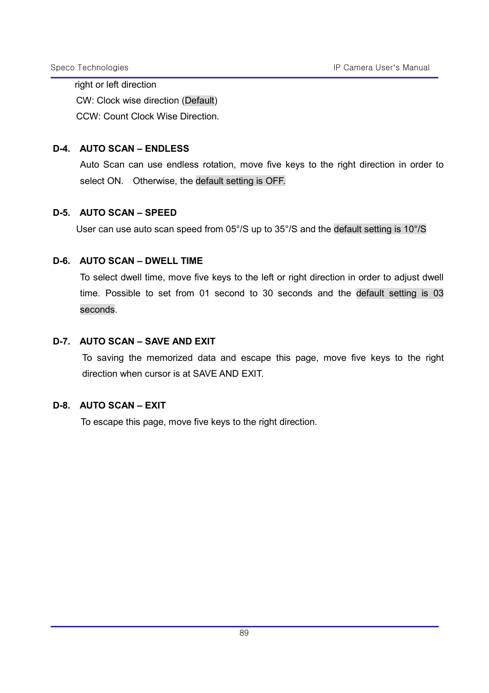 Speco Technologies & IP-WDRB1 User Manual | Page 89 / 126