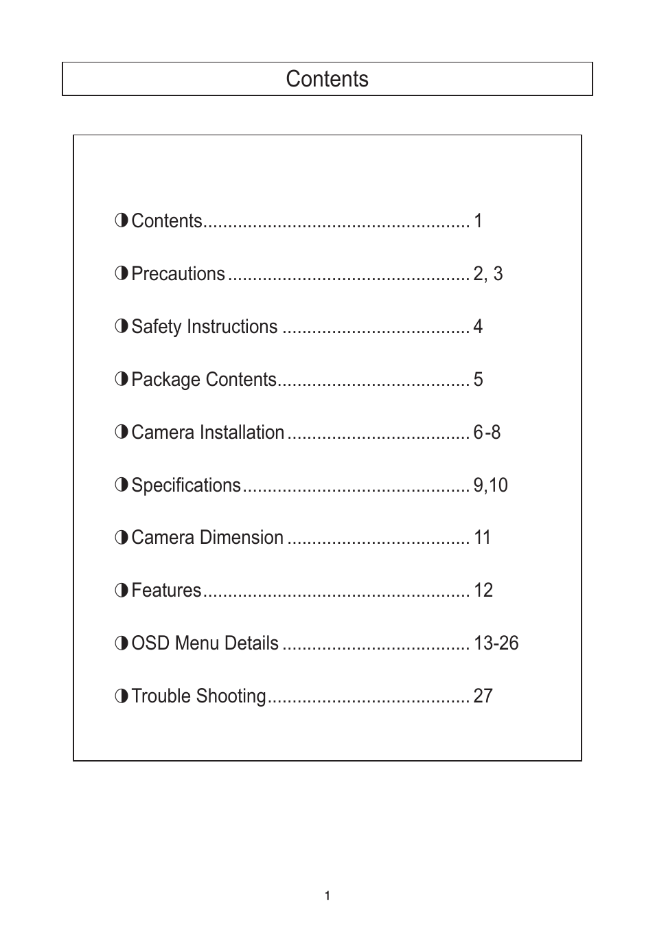 Speco Technologies PIR Sensor Camera HT5100BPVFG User Manual | Page 2 / 32