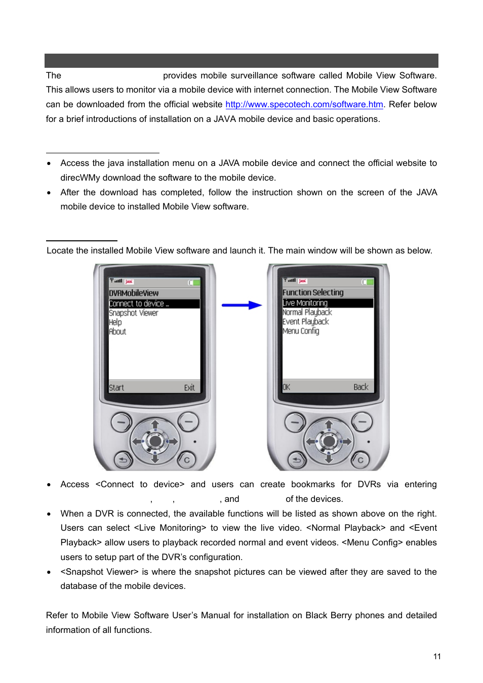 Mobile view software | Speco Technologies 8WM User Manual | Page 11 / 12