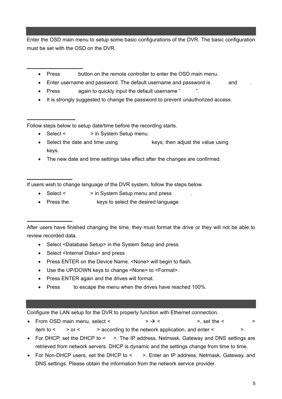 Basic setup, Network setup | Speco Technologies 8WM User Manual | Page 5 / 12