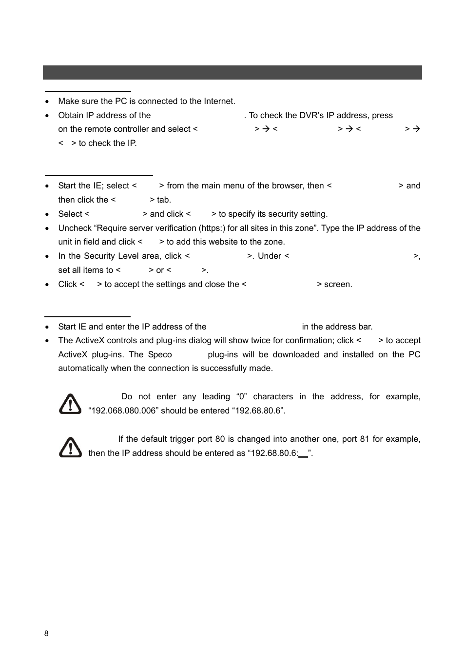 Connect the dvr via specoremote | Speco Technologies 8WM User Manual | Page 8 / 12