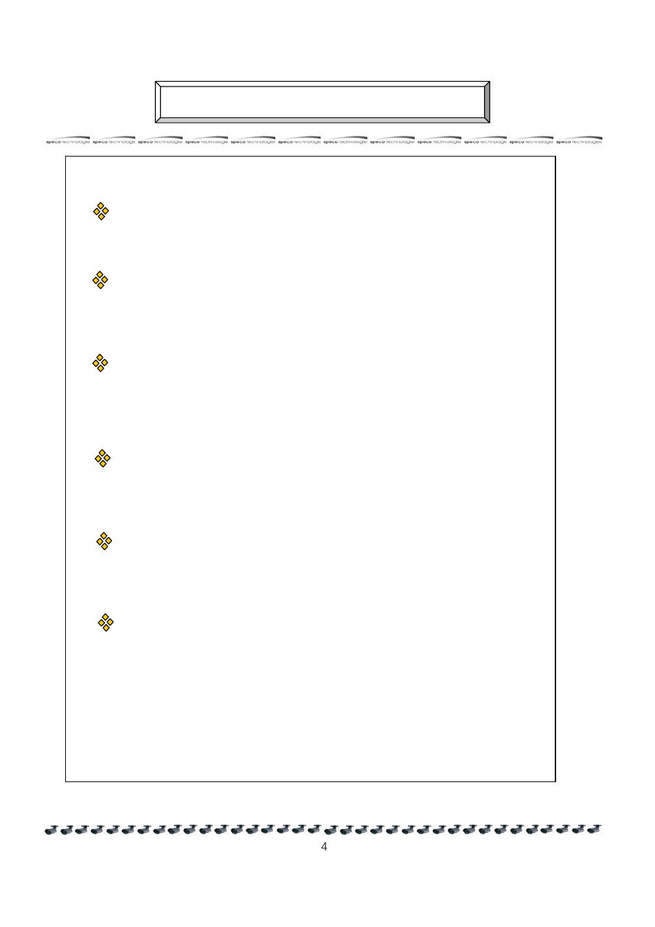 Precautions | Speco Technologies HT - INTB8/9/10 User Manual | Page 5 / 40