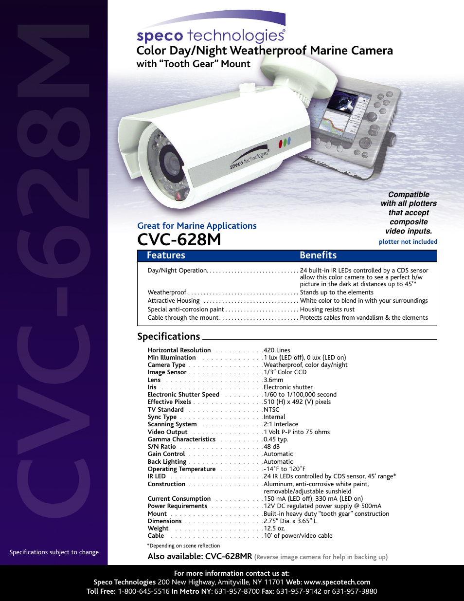 Speco Technologies CVC-628M User Manual | 1 page