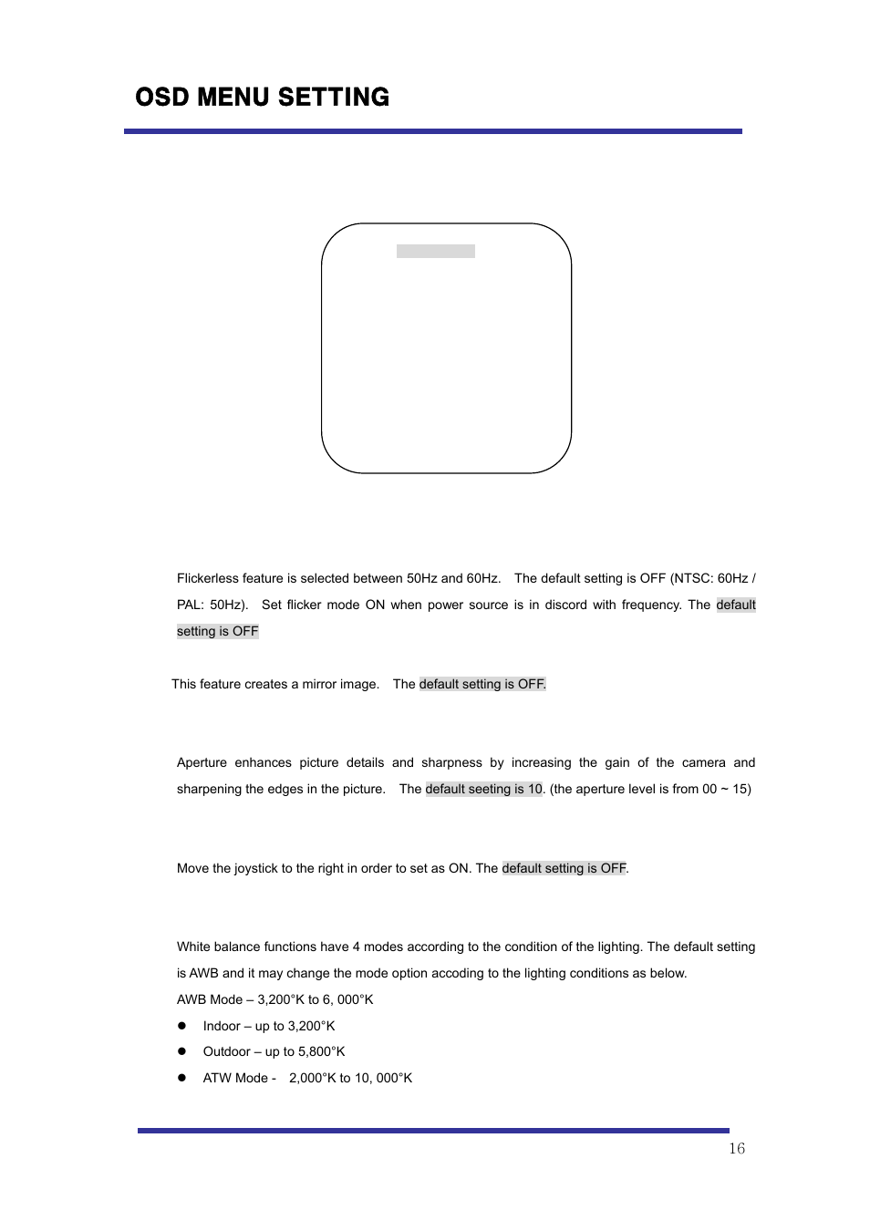 Osd menu setting, C. camera set | Speco Technologies 10X Pan-Tilt Speed Dome Camera HITSD10X User Manual | Page 16 / 32