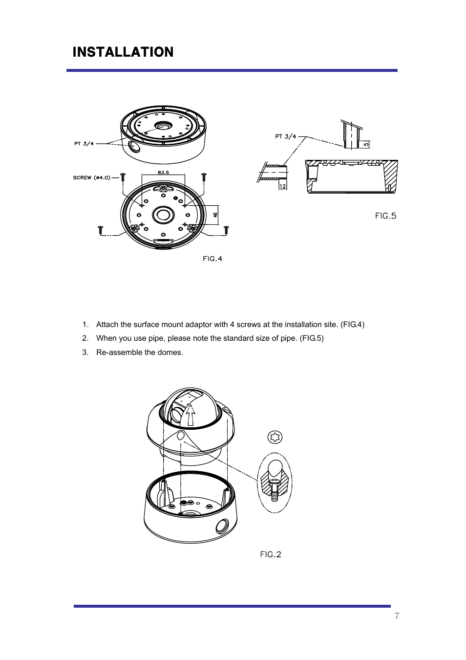 Installation, B. mount | Speco Technologies 10X Pan-Tilt Speed Dome Camera HITSD10X User Manual | Page 7 / 32