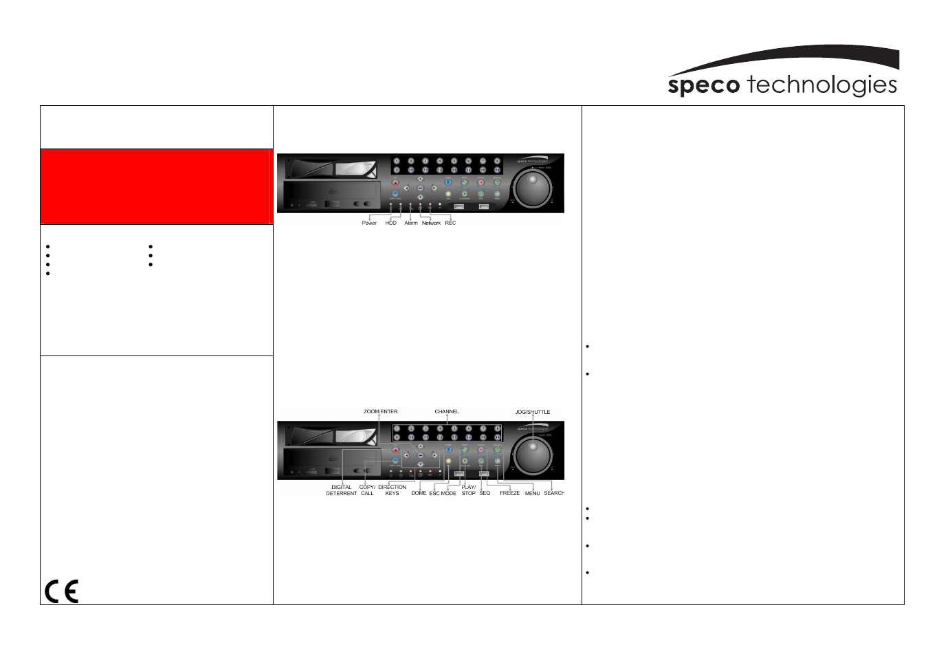 Speco Technologies 4TH User Manual | 3 pages