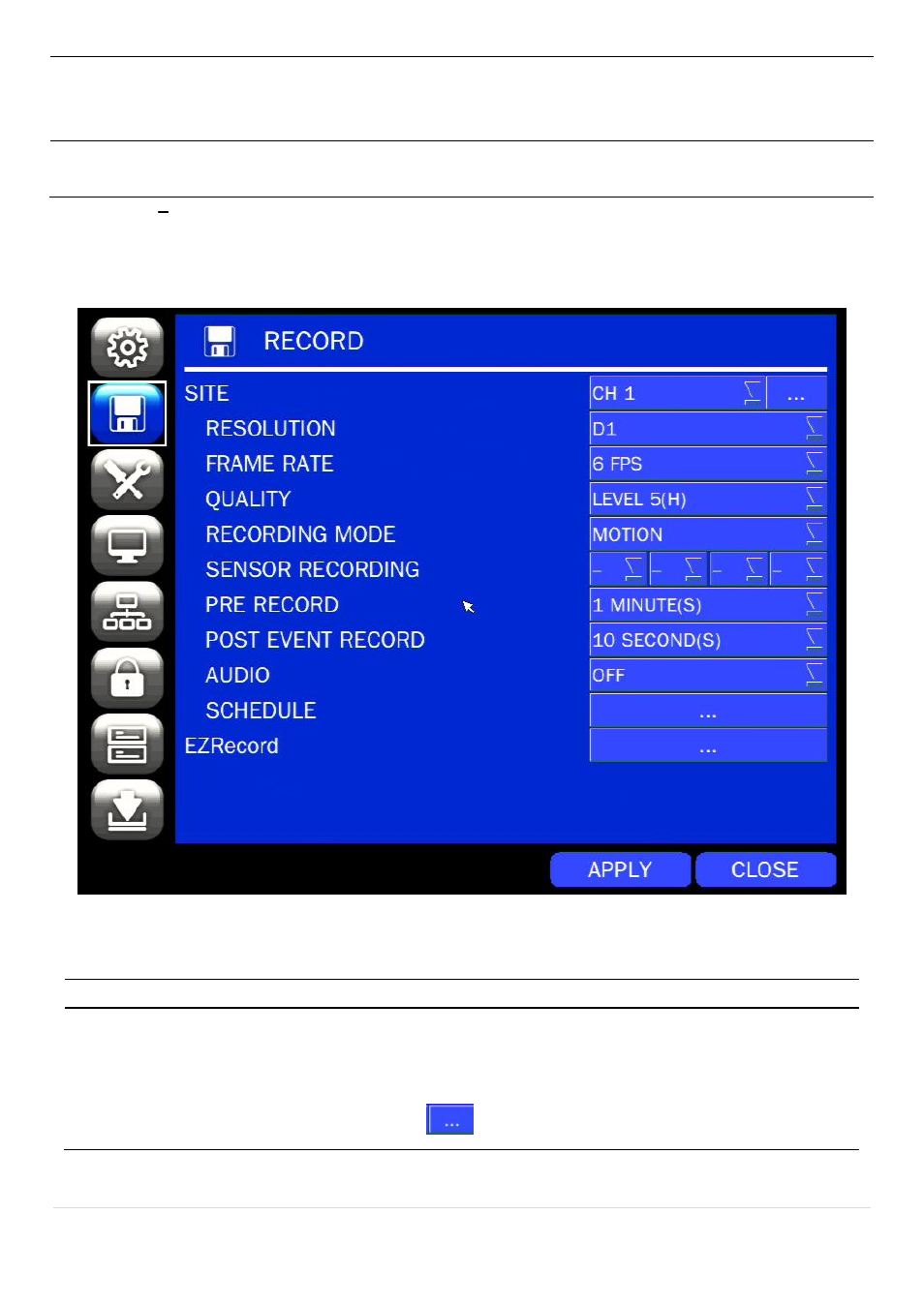 3. setup, Record mode | Speco Technologies D8RS User Manual | Page 23 / 94