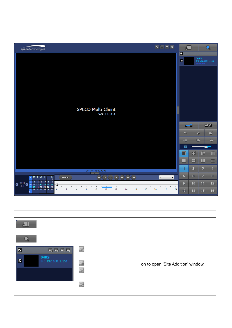 5. search and playback window, 5-1. main user interface, 5-2. main control panel | Speco Technologies D8RS User Manual | Page 60 / 94