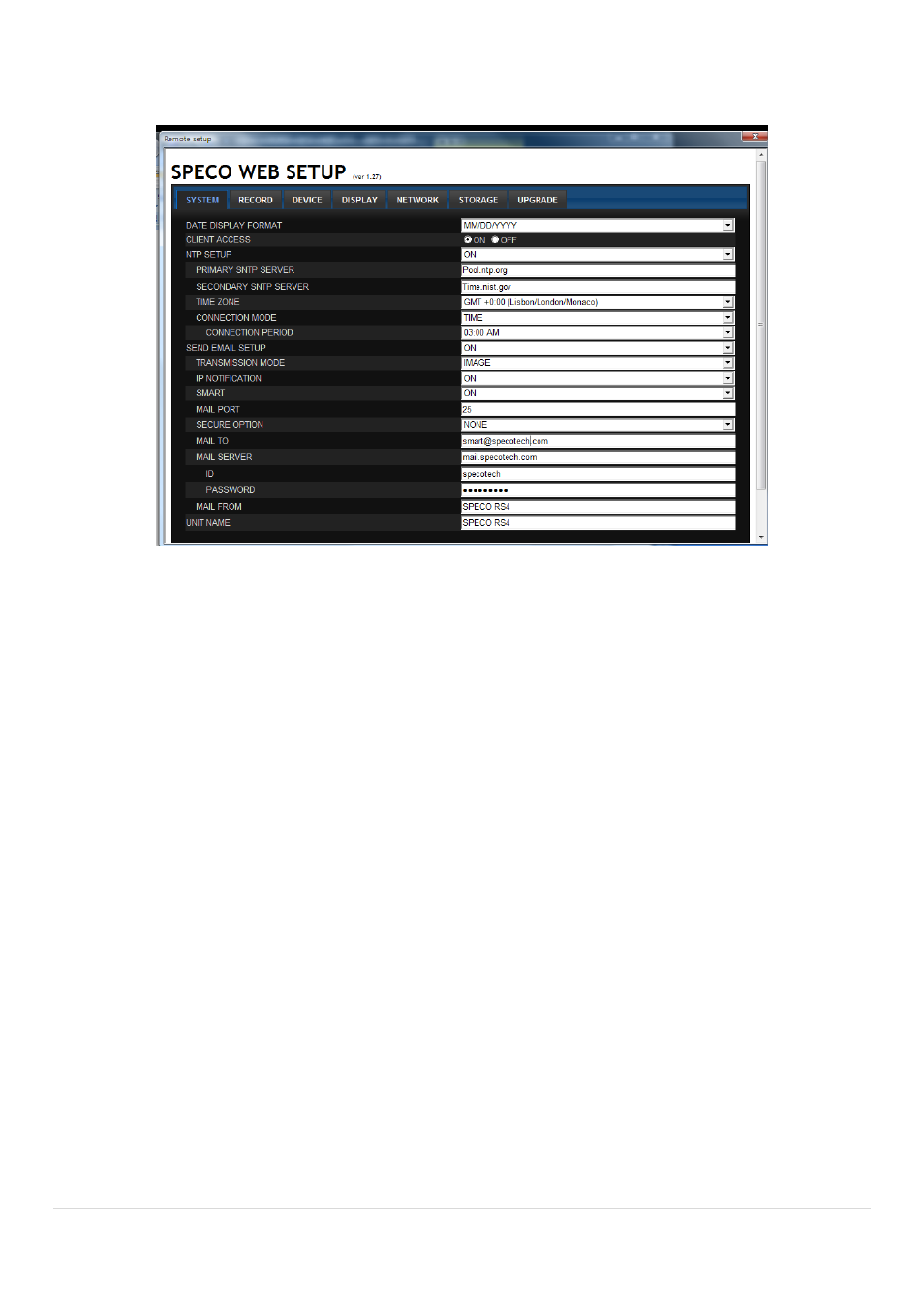 7-1. system | Speco Technologies D8RS User Manual | Page 67 / 94