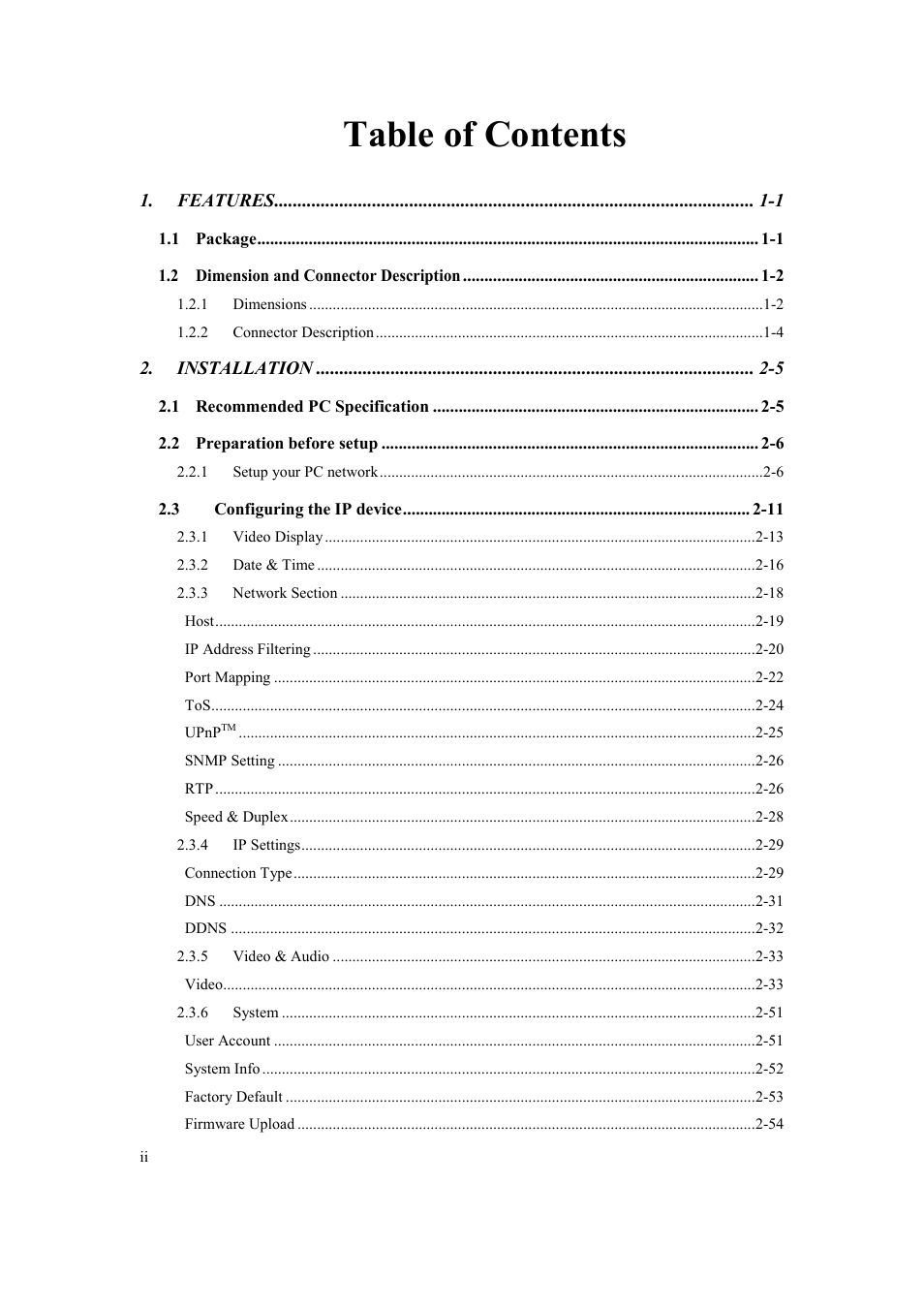 Speco Technologies SIPMPBVFH User Manual | Page 2 / 64