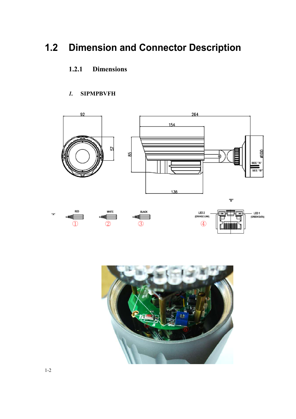 2 dimension and connector description | Speco Technologies SIPMPBVFH User Manual | Page 6 / 64